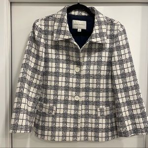 Banana Republic cream and navy jacket. Large. Perfect for spring!